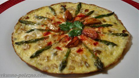Омлет со спаржей (с луком и сыром) Омлет со спаржей (с луком и сыром).Завтрак. Обед. Легкий ужин. Вегетарианское блюдо