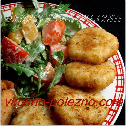 Жареный лосось, картофельные котлеты - вкусно и полезно!