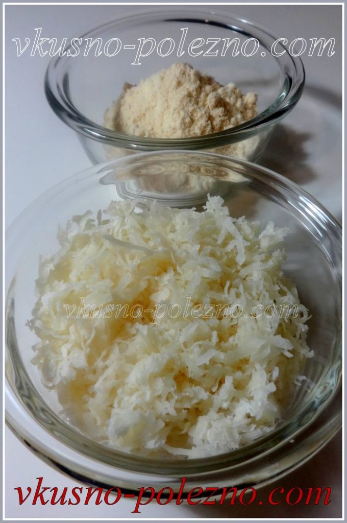 Кокосовая мука и сладкая кокосовая стружка