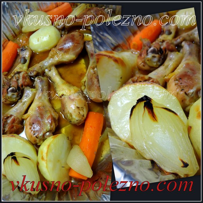 Ножки куриные с овощами Ножки куриные с овощами