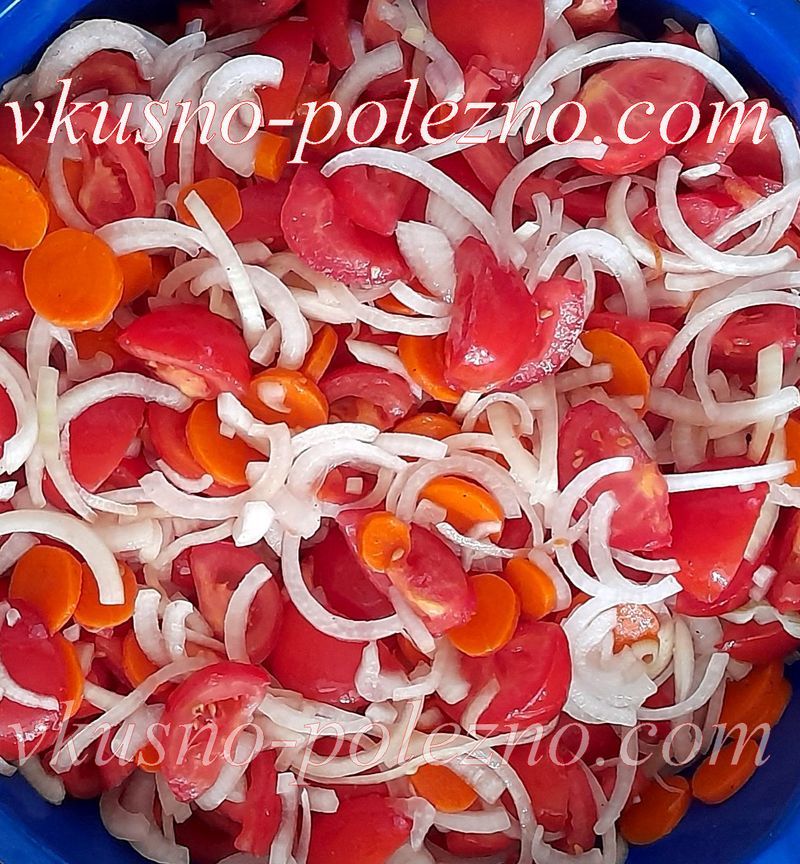 Салат с помидорами морковкой и луком Салат с помидорами морковкой и луком